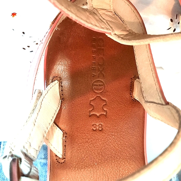 GEOX Pink & White Strap Flat Sandals - Picture 4 of 10
